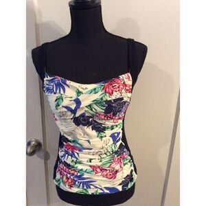 Hapari floral swim top tankini ruched Medium 8-10